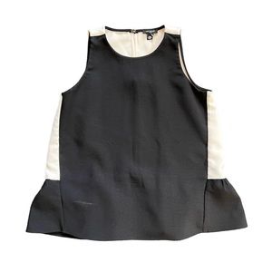 Ann Taylor Blouse Colorblock Crewneck Sleeveless Keyhole Back Career Top EUC XSP